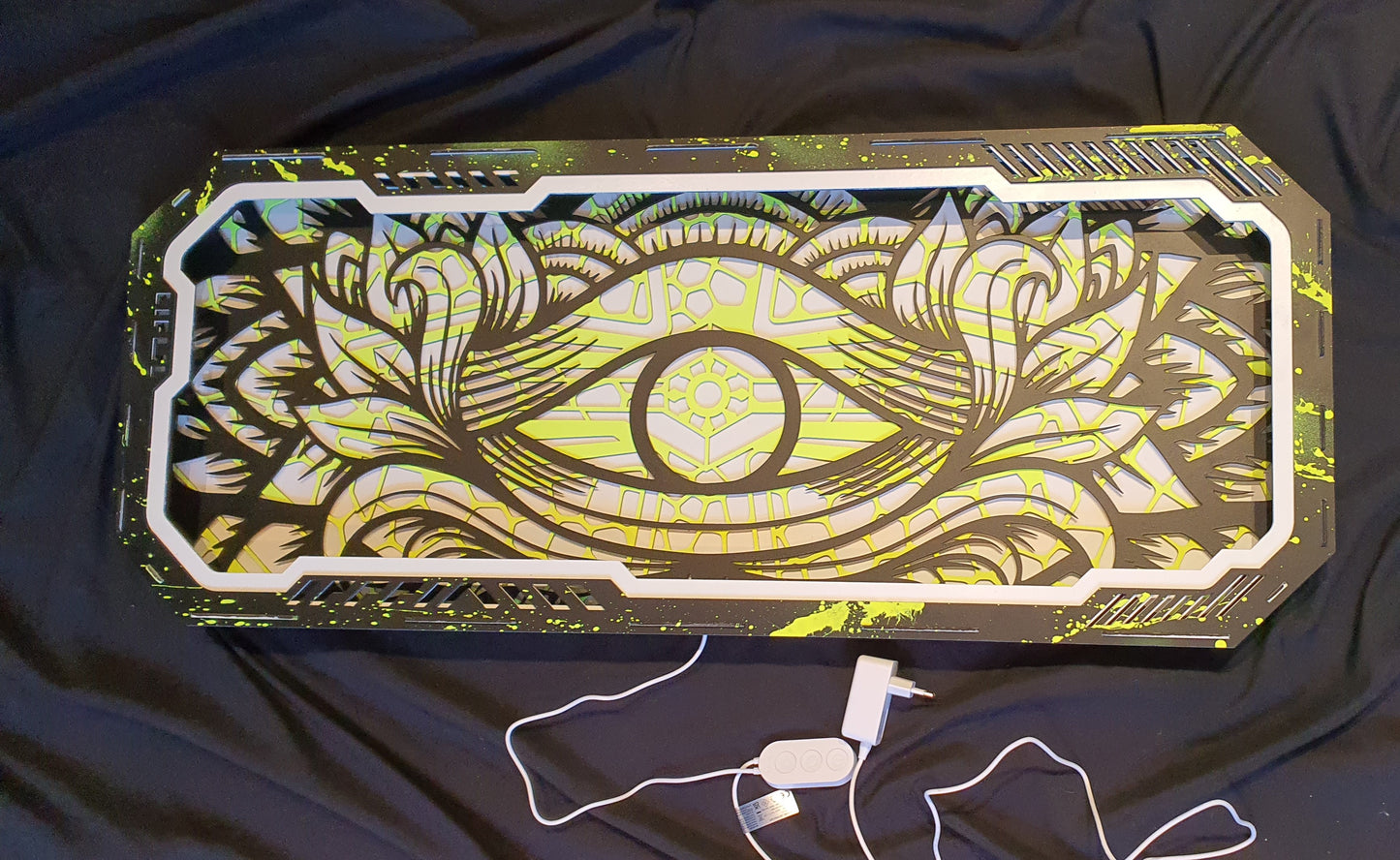 Mandala Auge (3D/Licht/Kunst)-(Grün)