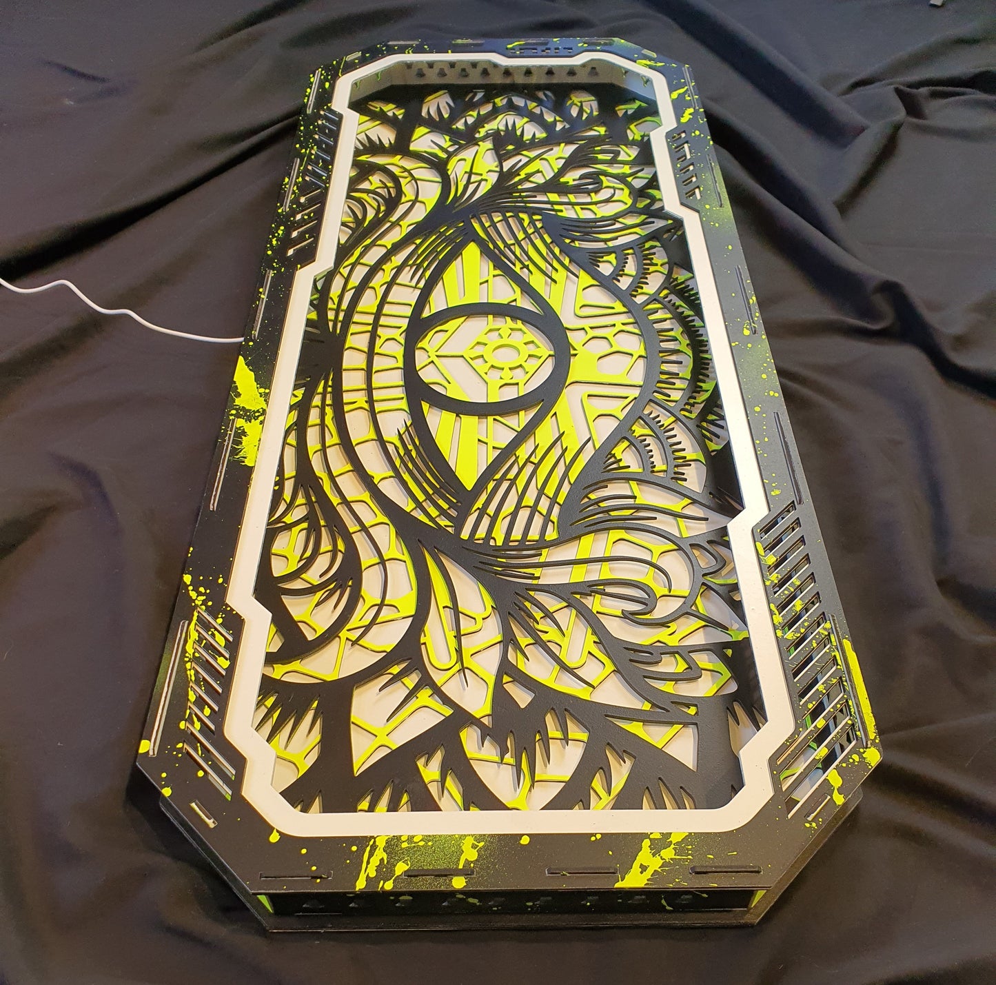 Mandala Auge (3D/Licht/Kunst)-(Grün)