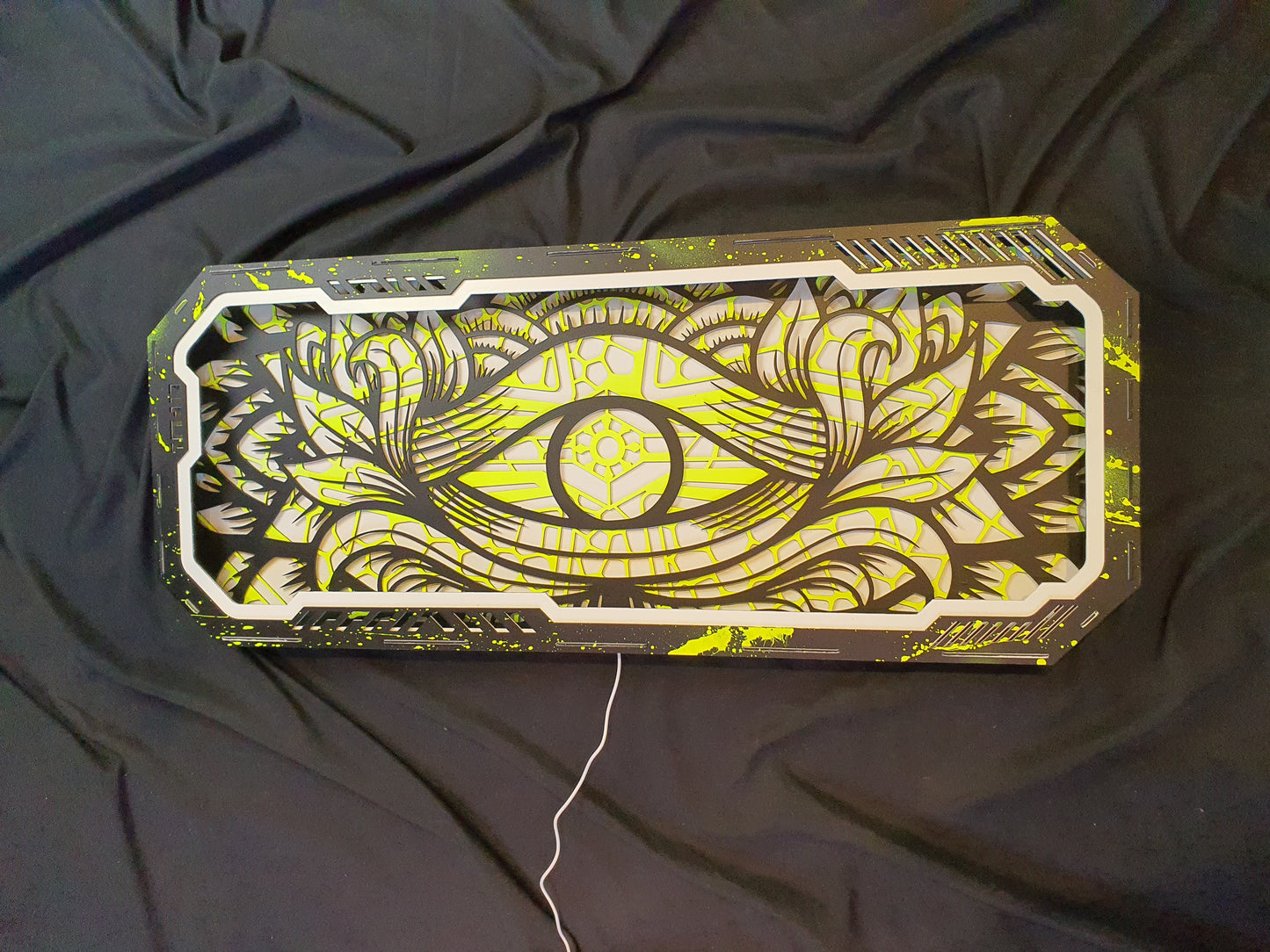 Mandala Auge (3D/Licht/Kunst)-(Grün)