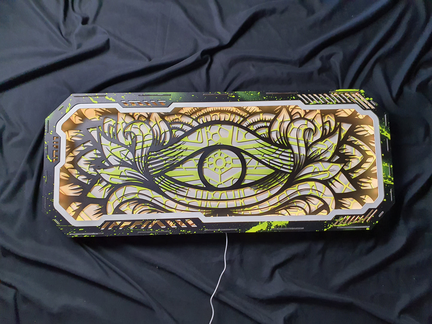Mandala Auge (3D/Licht/Kunst)-(Grün)