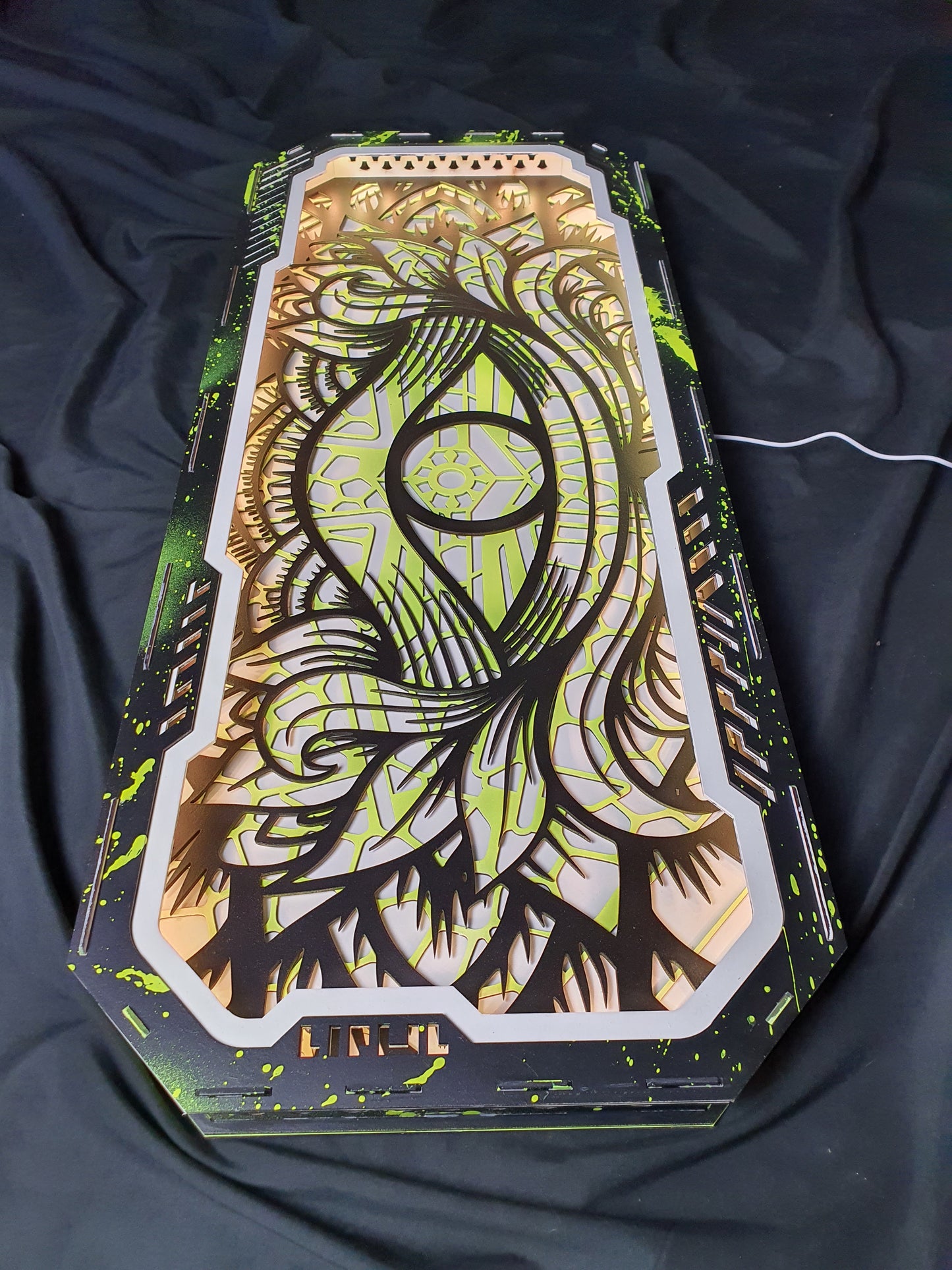 Mandala Auge (3D/Licht/Kunst)-(Grün)
