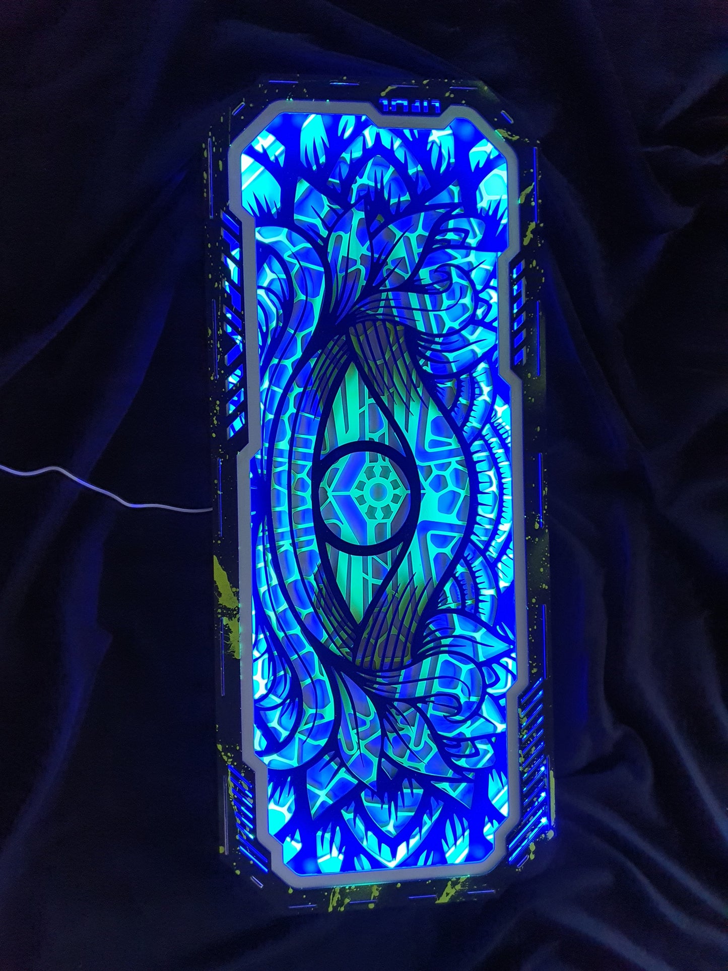 Mandala Auge (3D/Licht/Kunst)-(Grün)