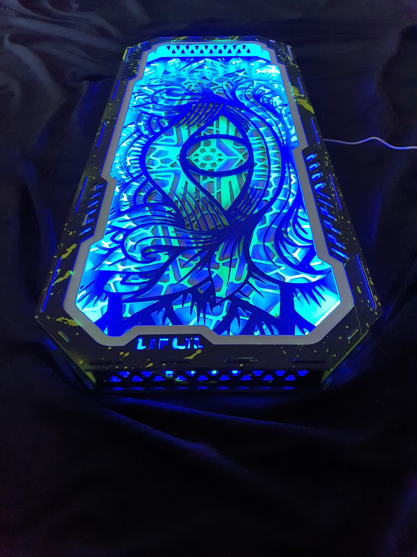Mandala Auge (3D/Licht/Kunst)-(Grün)