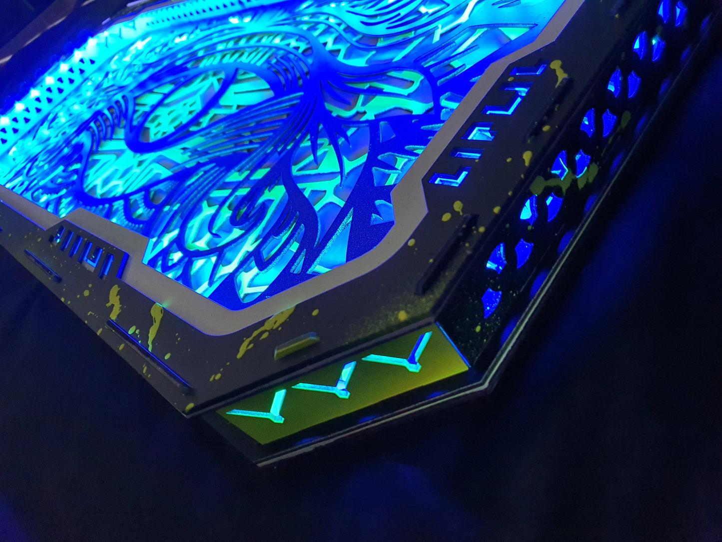 Mandala Auge (3D/Licht/Kunst)-(Grün)